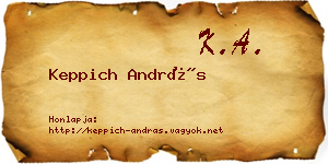 Keppich András névjegykártya
